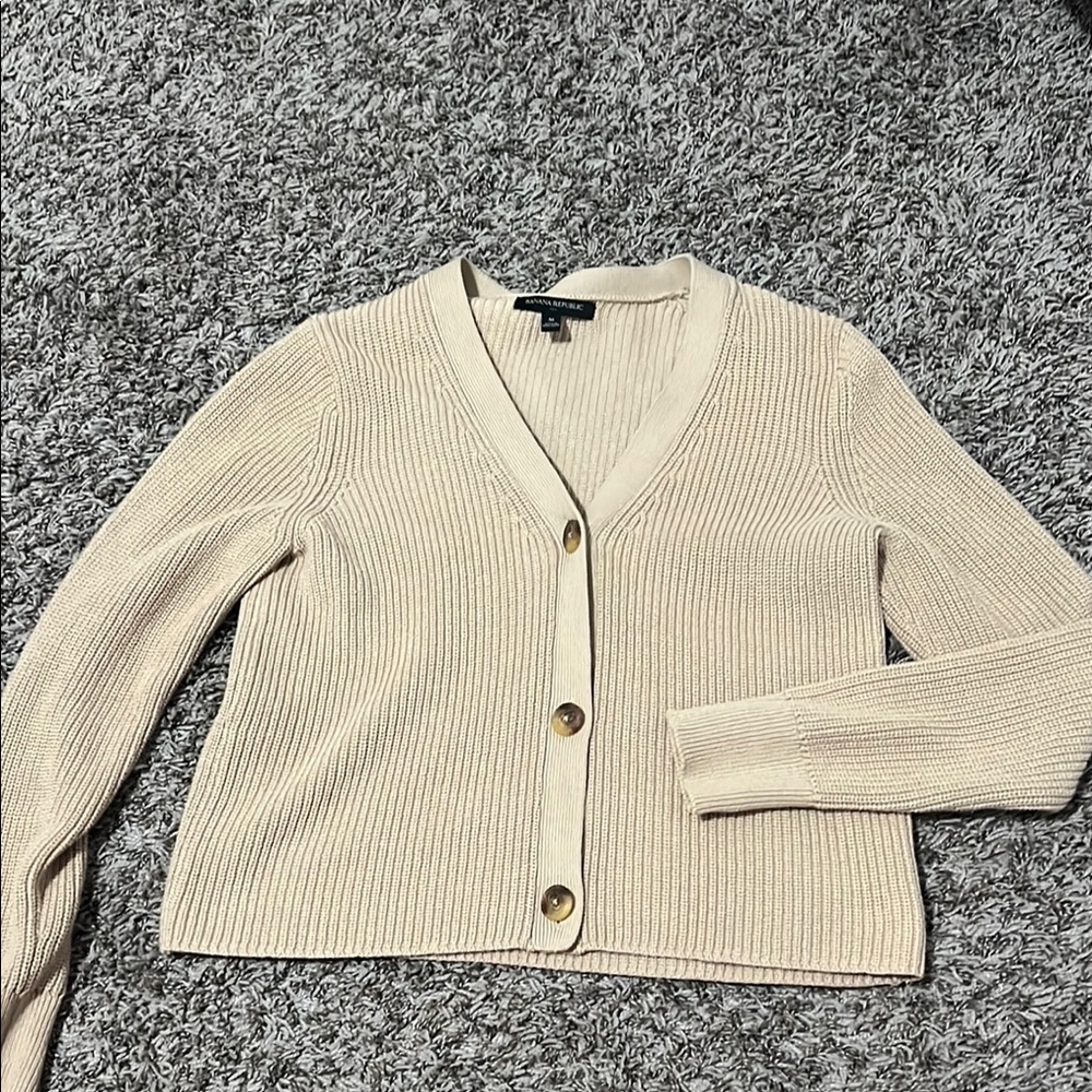 Women's Cream Cardigan Sweater
